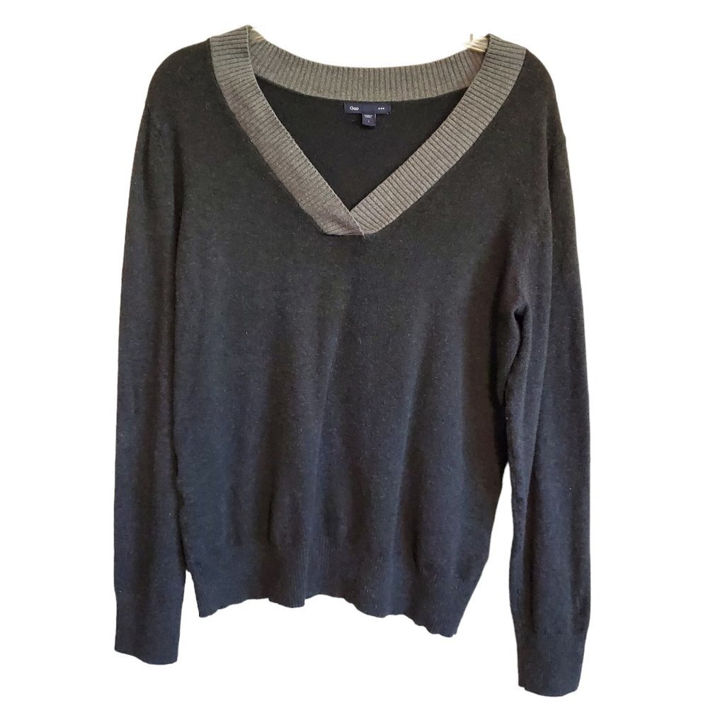 GAP‎ Preppy Crossover Vee Colorblock Sweater Large